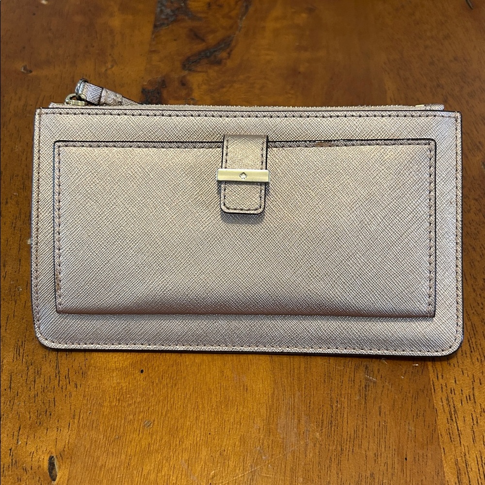 Kate Spade Metallic Rose Gold Wallet Clutch